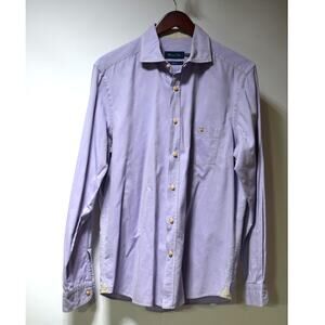 Massimo Dutti Lavender Slim Fit Button Up Shirt Long Sleeve Size Large